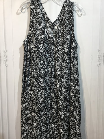 LOFT Size L/12-14 Black & White Dress