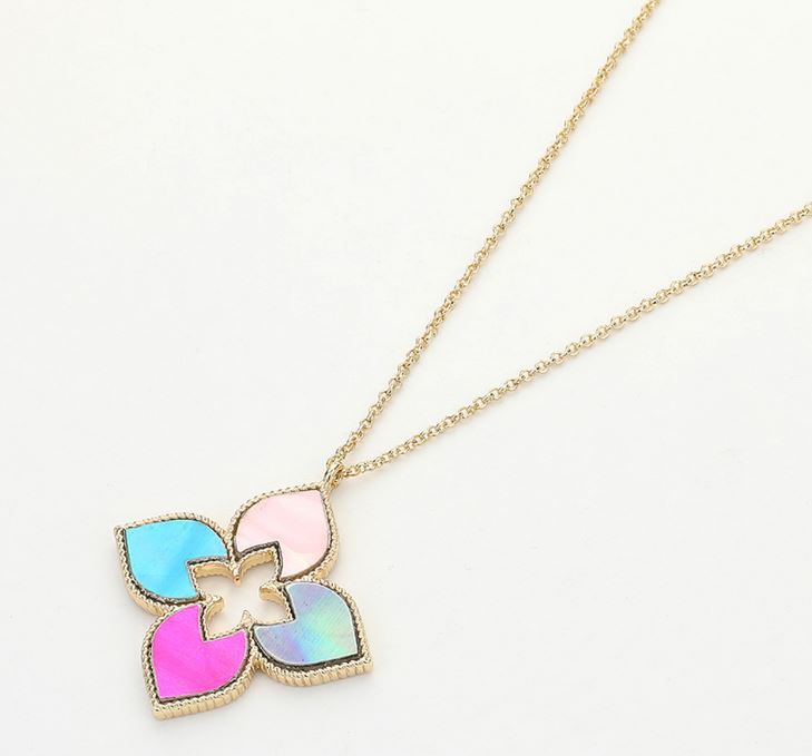 Multi Colored Clover Pendant Necklace