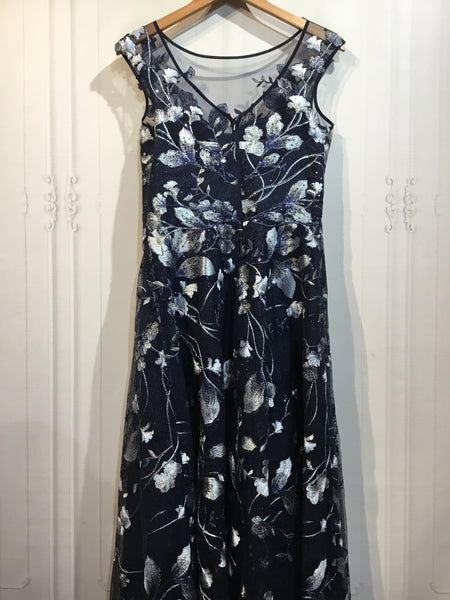 LUXURY Rickie Freeman Terri Jon Size S/6 Blue DRESS/1 PIECE