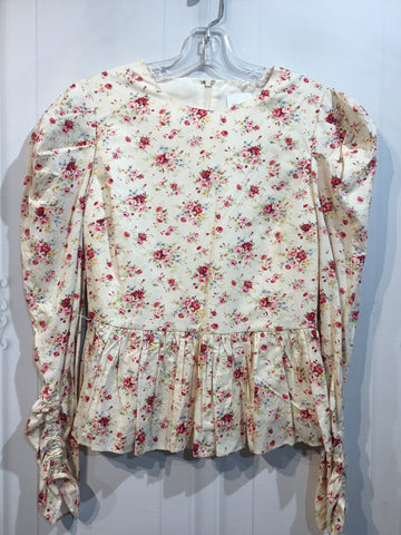 Hyacinth House Size XS/0-2 Cream & Floral Tops