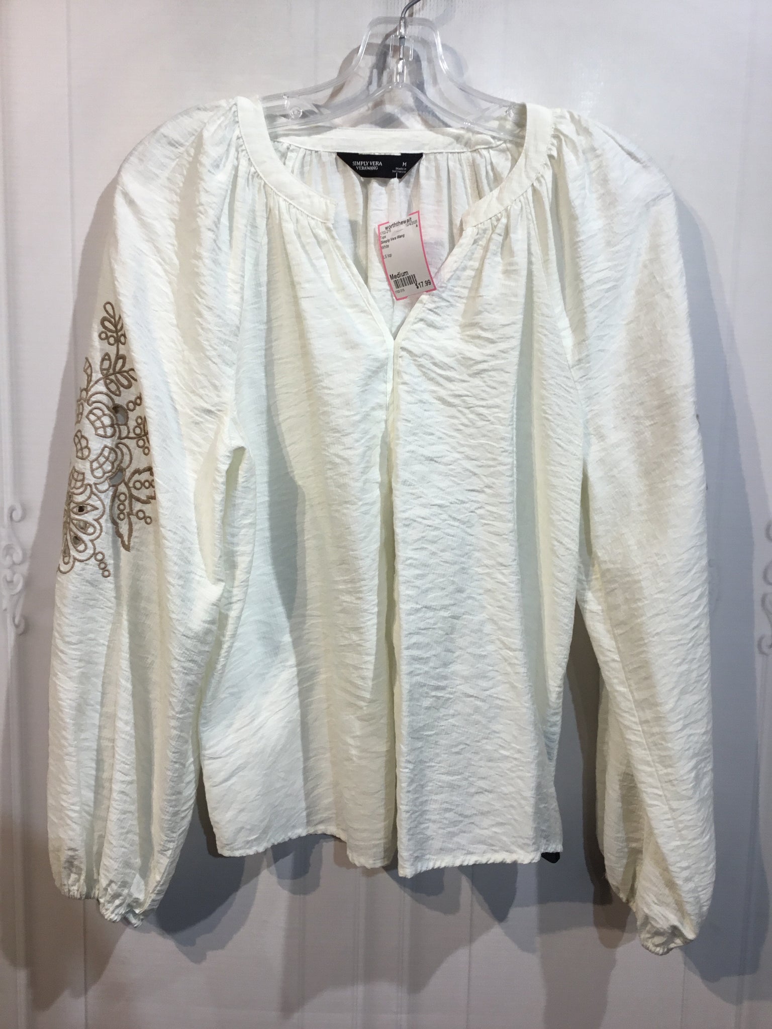 Simply Vera Wang Size Medium White Tops