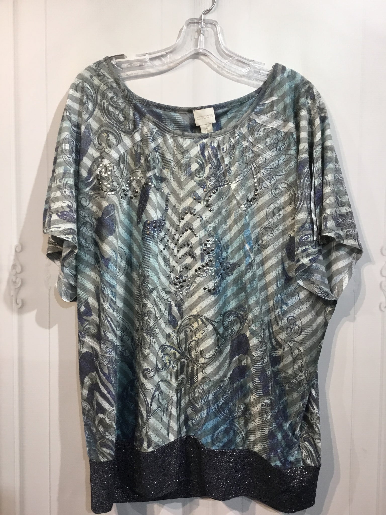 CHICO'S Size XL/16 Grey Tops