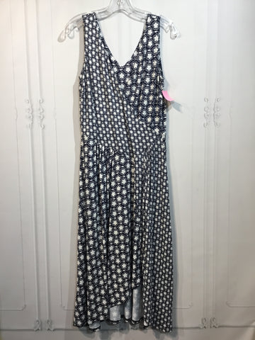 Boden Size M/8-10 White & Navy Dress
