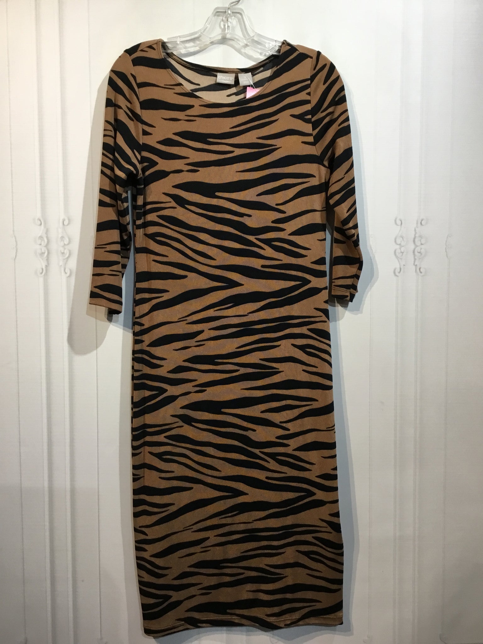 Chico's Travelers Size 0/S 4-6 Brown DRESS/1 PIECE