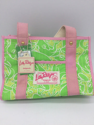 Lilly Pulitzer Size Small Baby Pink/Yellow/Lime Green Tote