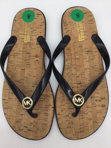 MICHAEL Michael Kors Size 8 Black & Cork Sandals