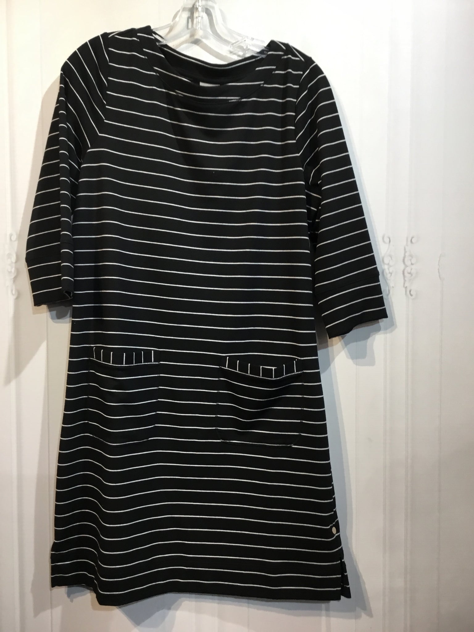 CHICO'S Size 1/M 8-10 Black DRESS/1 PIECE