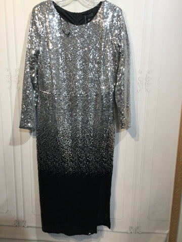 eloquii Size L/14 Silver DRESS/1 PIECE