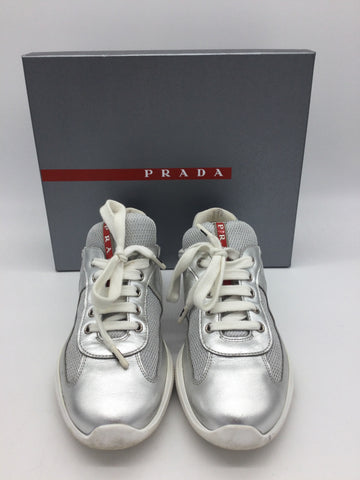 PRADA Size 8.5 Silver Shoes