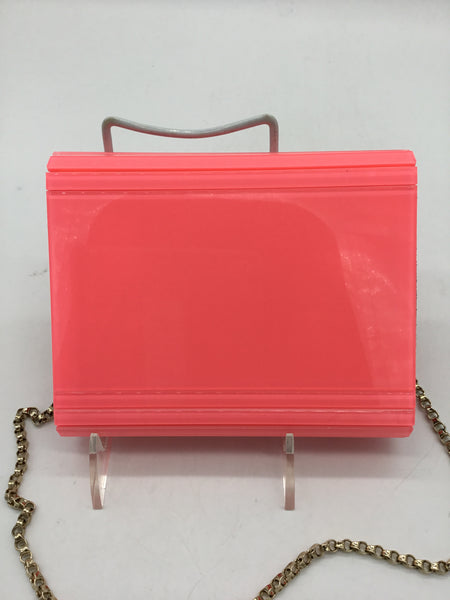 LUXURY - Jimmy Choo Pink Candy Acrylic Clutch with Chain Strap