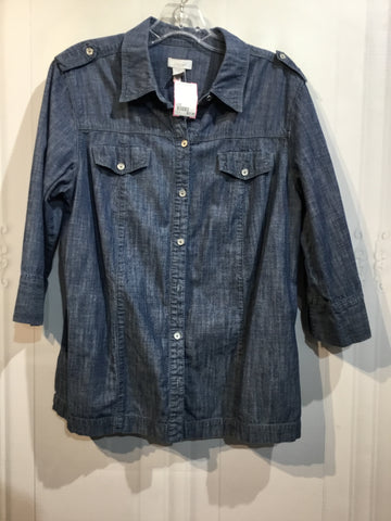 CHICO'S Size L/12 Blue Tops