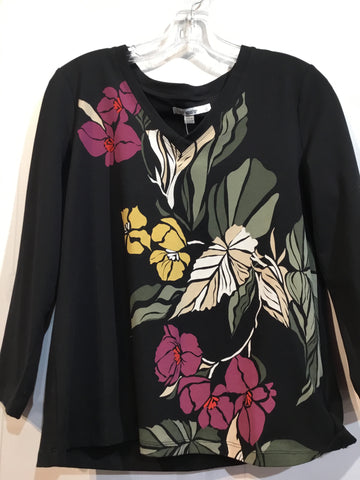 CHICO'S Size M/8 Black Tops