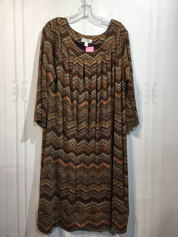 DressBarn Size XL/18 Brown DRESS/1 PIECE