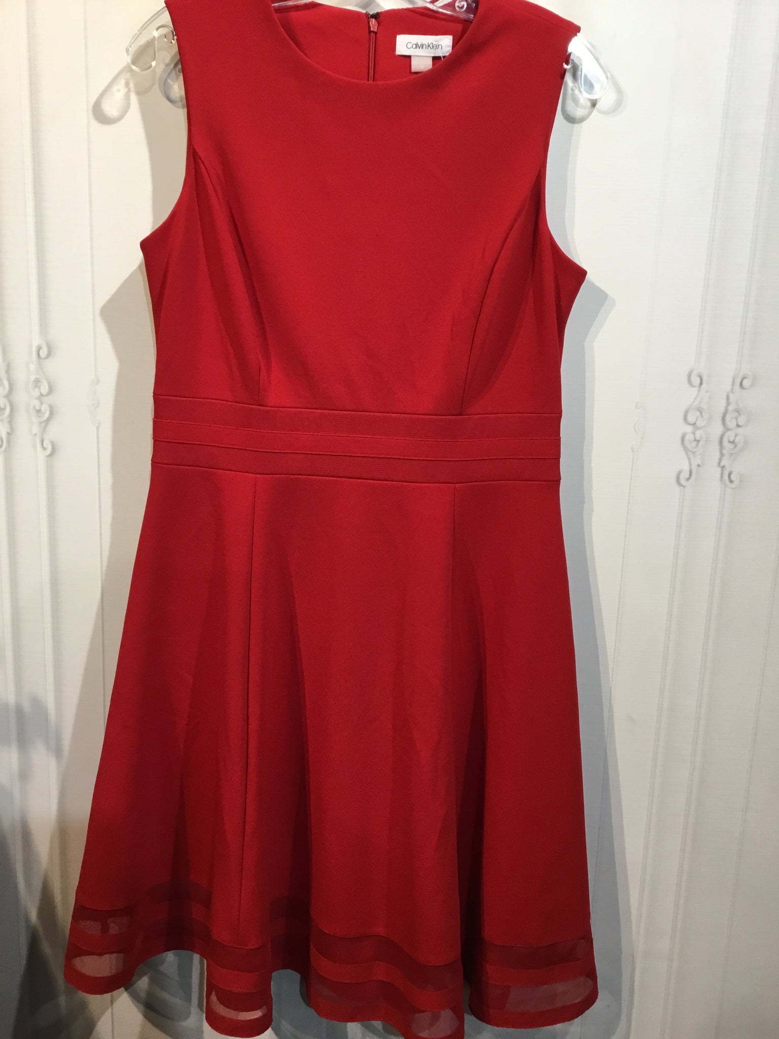 Calvin Klein Size M/10 Red DRESS/1 PIECE