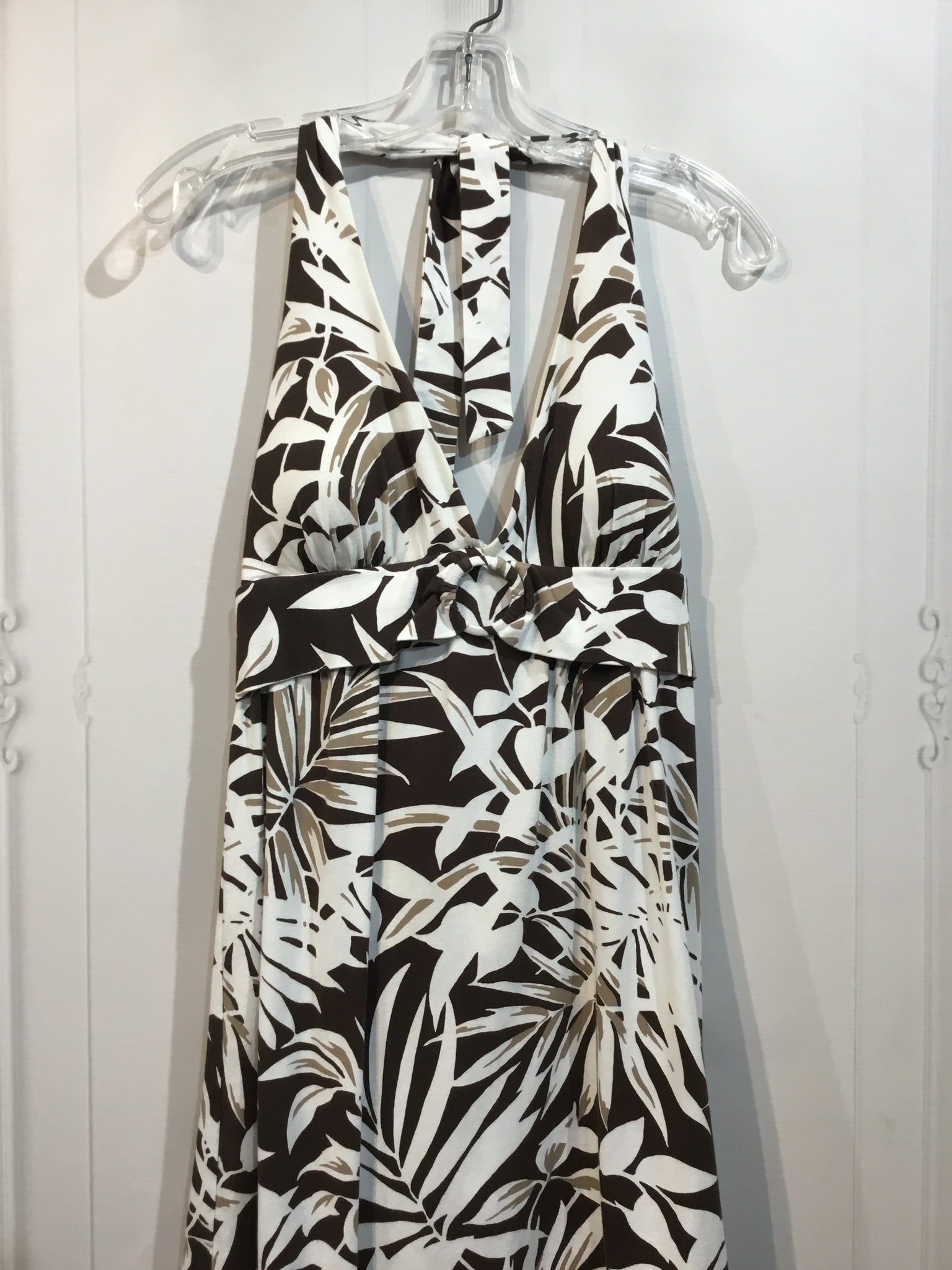 Tommy Bahama Size M/8-10 White/Brown/Beige Dress