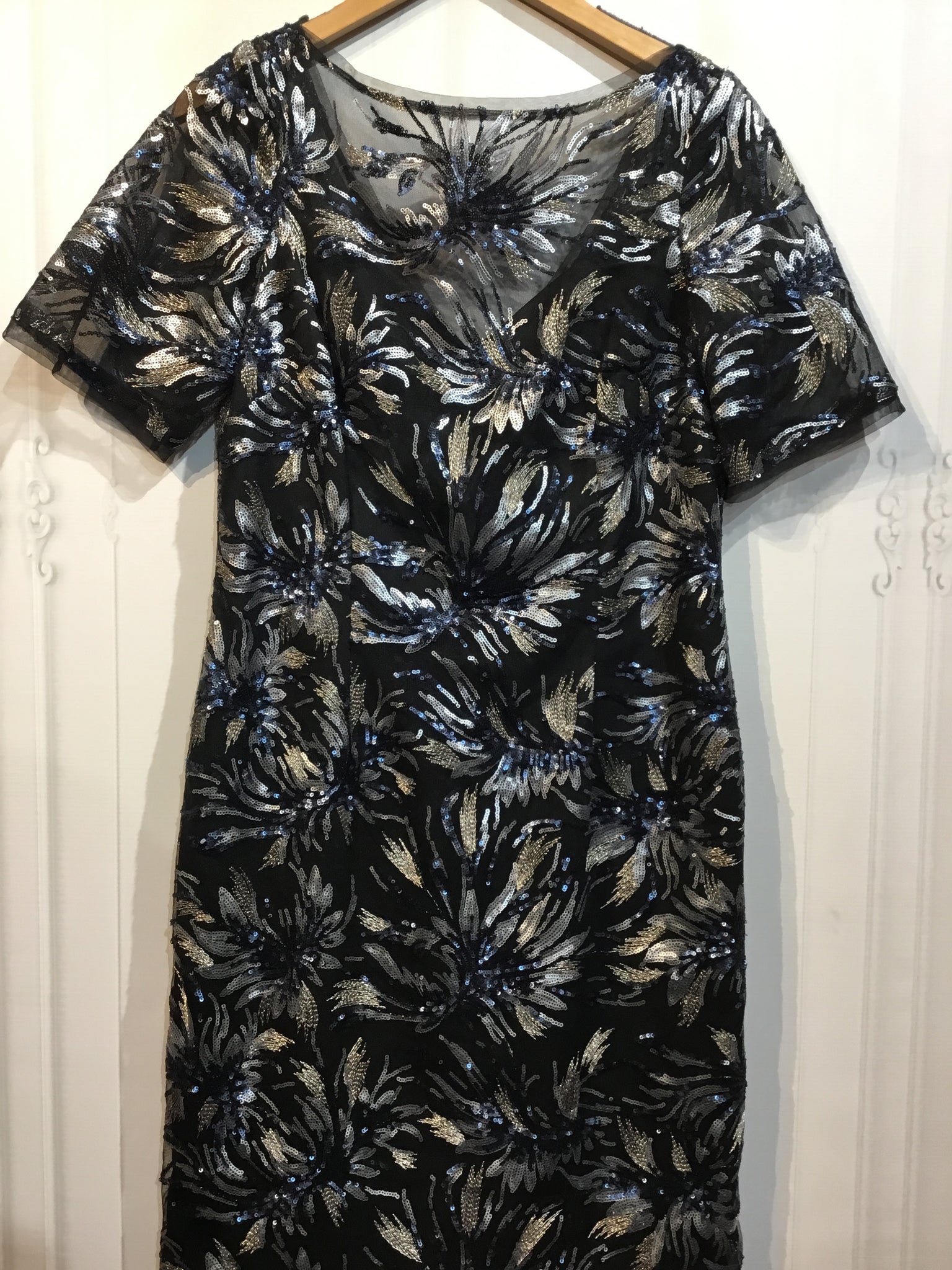 Carmen Marc Valvo Size M/10 Blue DRESS/1 PIECE