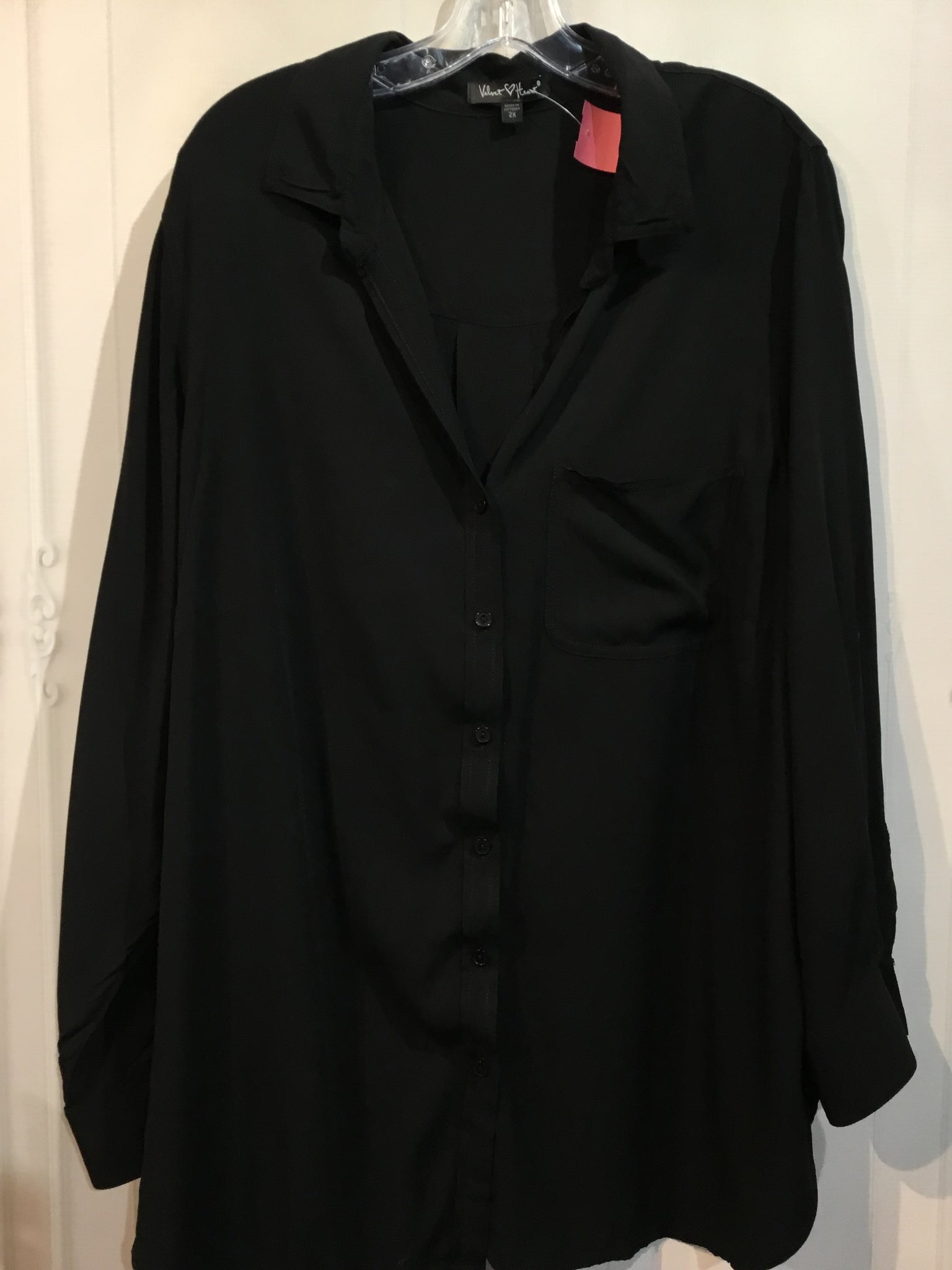 Velvet Heart Size 2X Black Tops