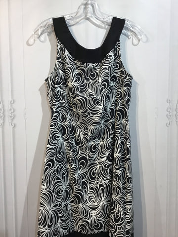 connected Size L/12-14 Black & White Dress