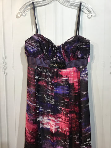 BCBG Max Azria Size S/4-6 Purple & Pink Print Dress
