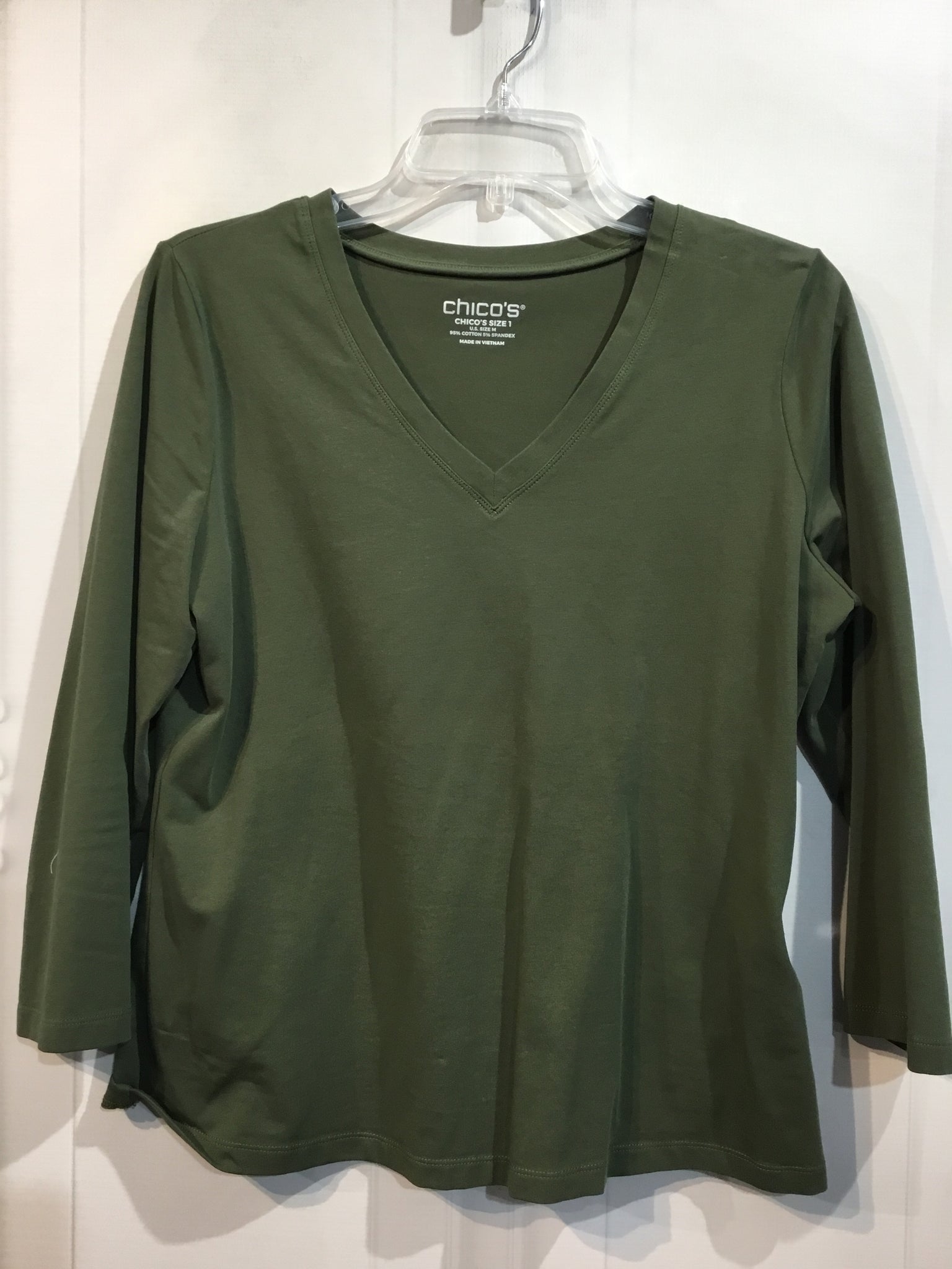 CHICO'S Size M/8 Green Tops