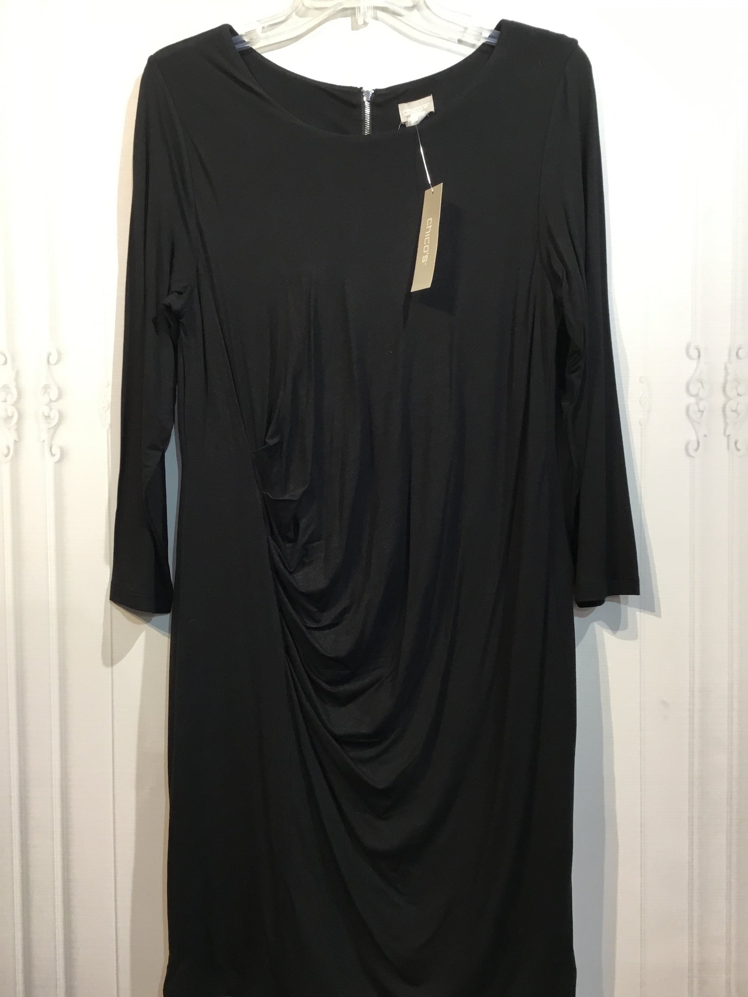 CHICO'S Size M/8 Black DRESS/1 PIECE