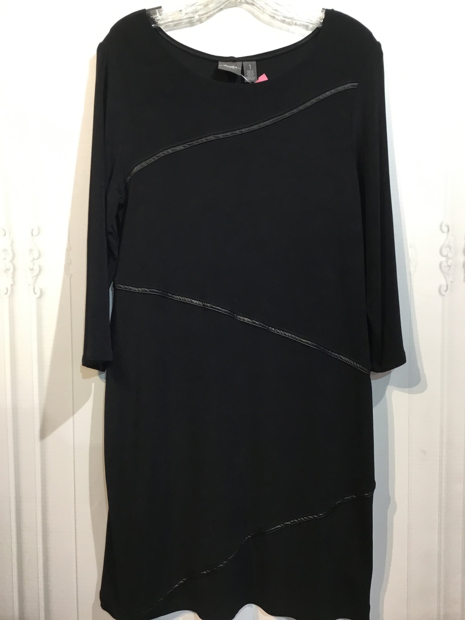 CHICO'S Size M/8 Black DRESS/1 PIECE
