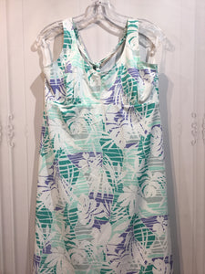 Columbia Size L/12-14 White/Green/Bluish Purple Dress