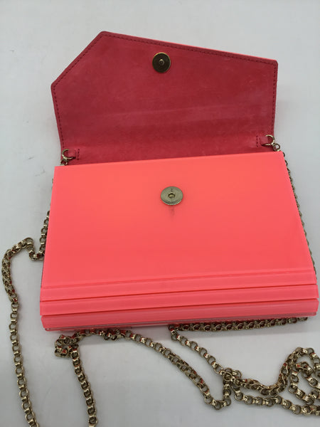 LUXURY - Jimmy Choo Pink Candy Acrylic Clutch with Chain Strap