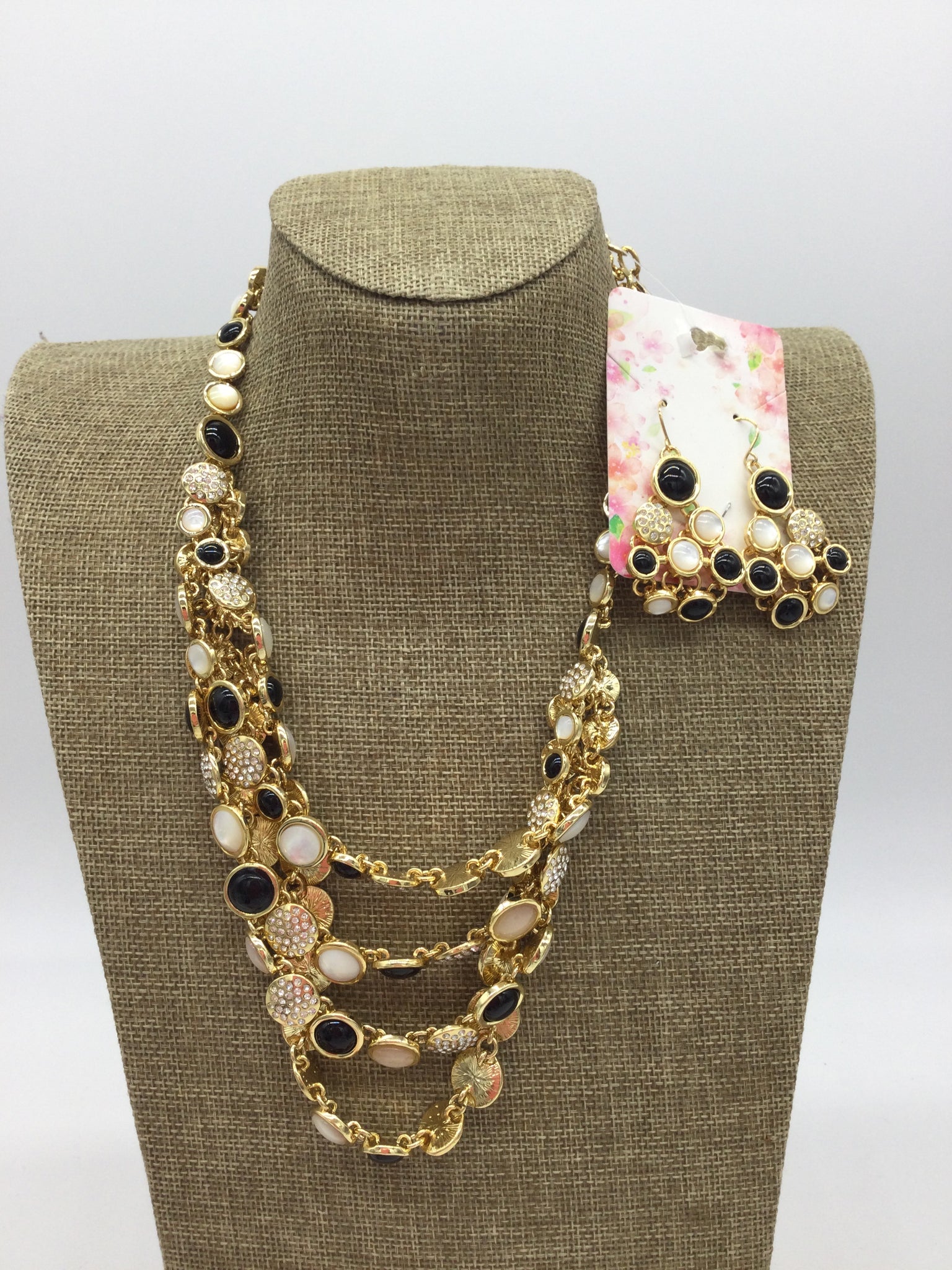 NWT Talbots Gold Necklace & Earring Set