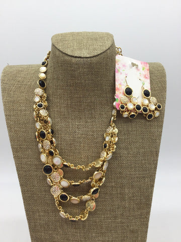 NWT Talbots Gold Necklace & Earring Set