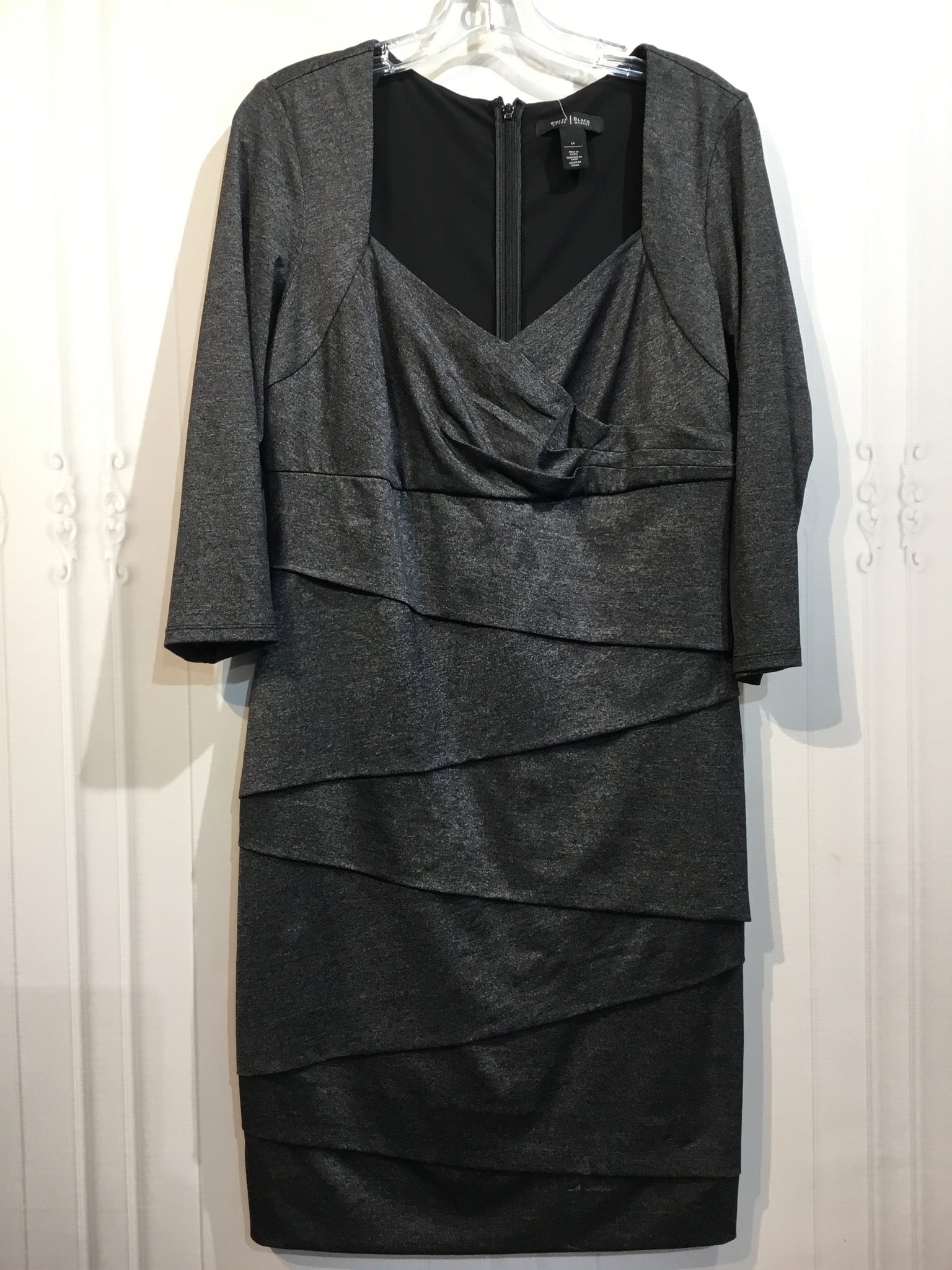 White House Black Market Size L/14 Grey DRESS/1 PIECE