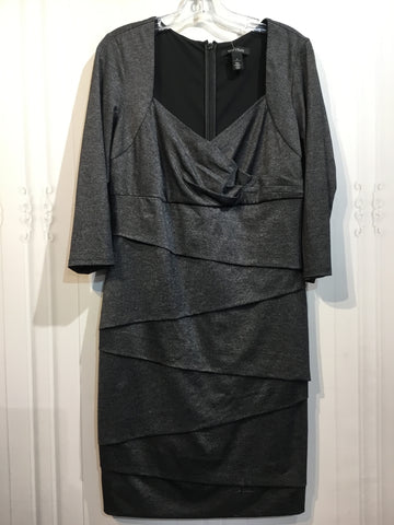 White House Black Market Size L/14 Grey DRESS/1 PIECE