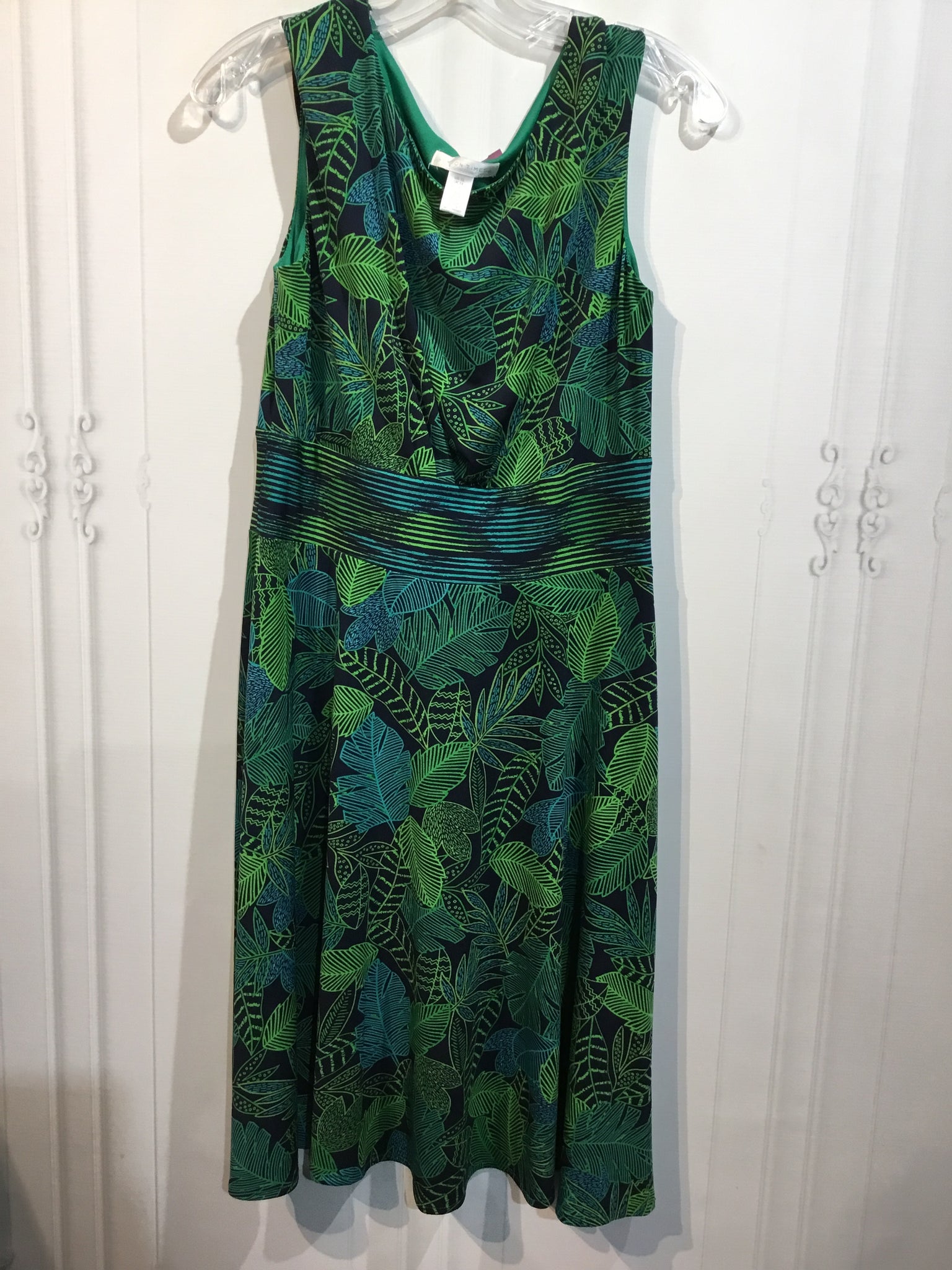 London Times Size M/10 Green DRESS/1 PIECE