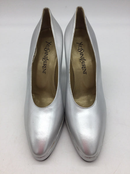 LUXURY YSL Size 8 Silver Shoes