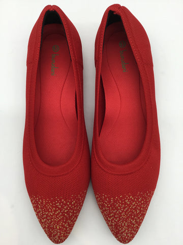 Burudani Size 9.5 Red & Gold Flats