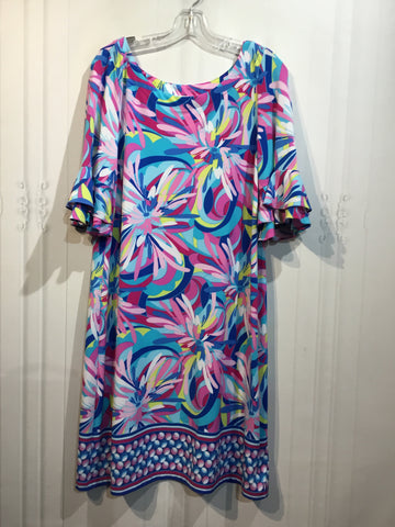 Pappagallo Size Large Blue DRESS/1 PIECE