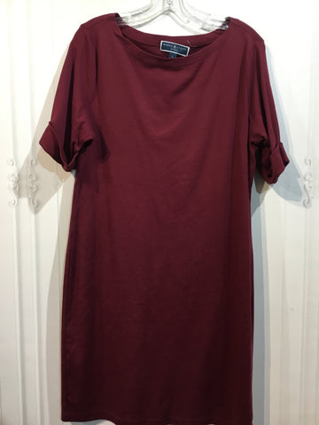 Karen Scott Size L/12-14 Dark Wine Dress