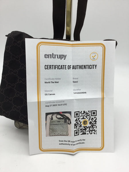LUXURY - GUCCI Grey Monogram Crossbody