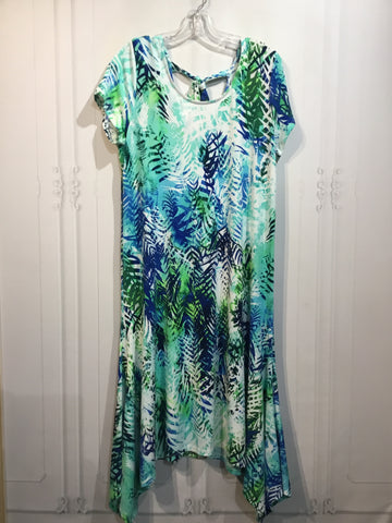 CHICO'S Size M/8 Blue DRESS/1 PIECE