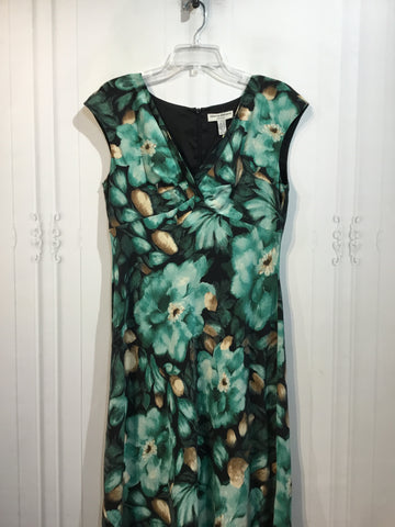 Valerie Stevens Size L/12-14 Sage/Aqua/Beige Dress