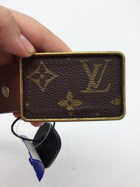 UPCYCLED Louis Vuitton & Leather Size Small Brown Belt