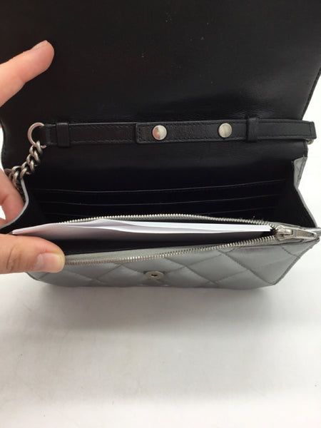 LUXURY Balenciaga Size Small Silver Purses/Wallets
