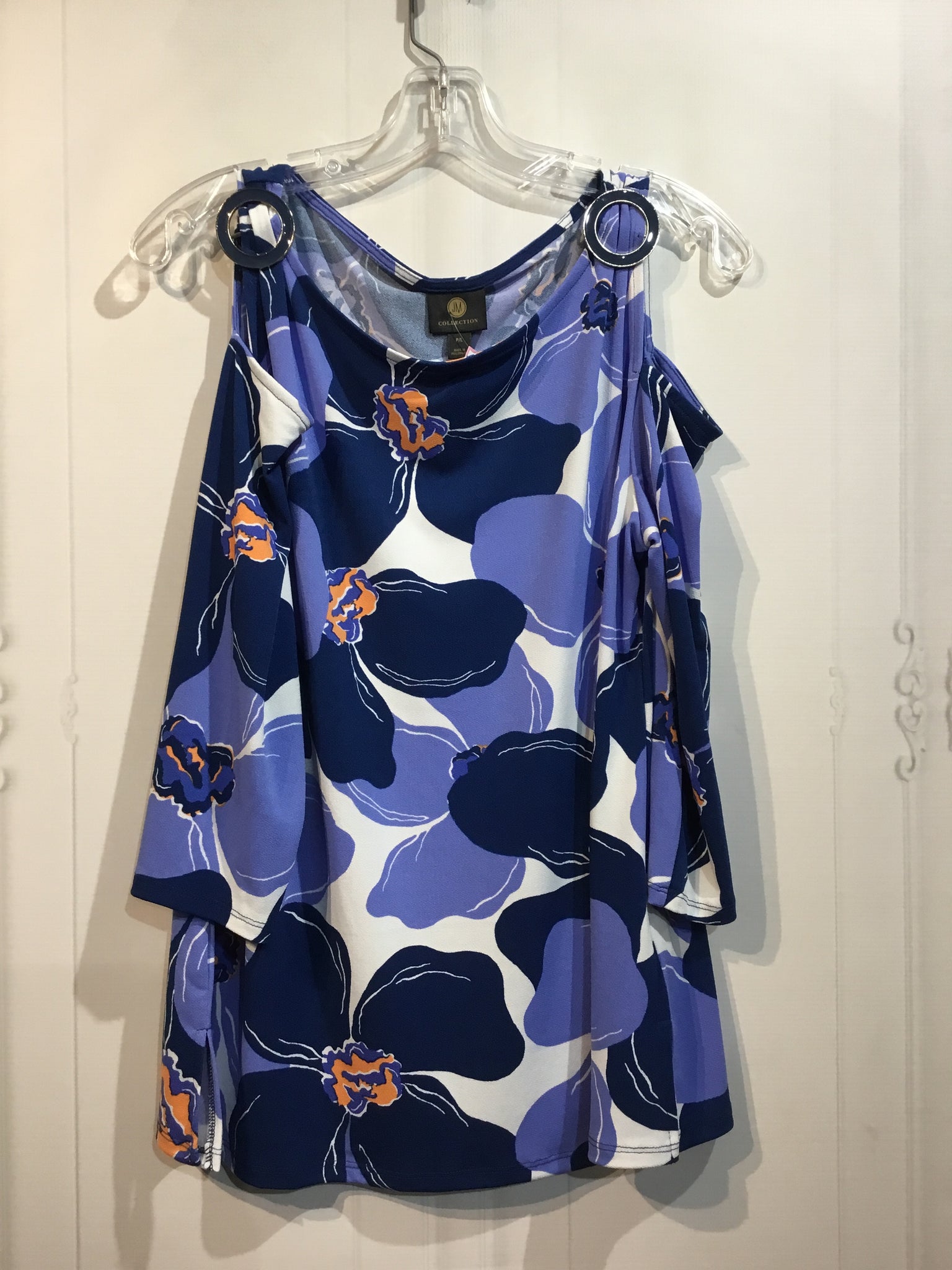 JM Collection Size Large Blue Tops