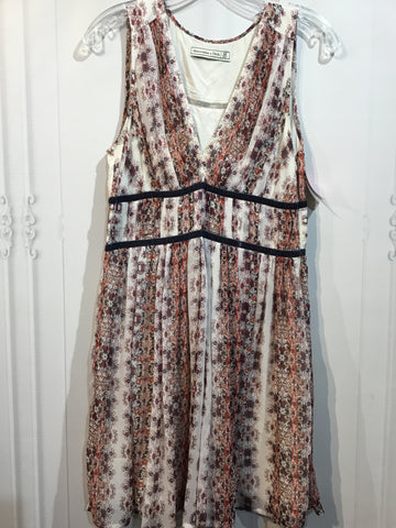 Abercrombie Size M/8-10 Cream/Wine/Orange Dress