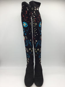 Valentino Astro Couture Suede Over-The-Knee Boots