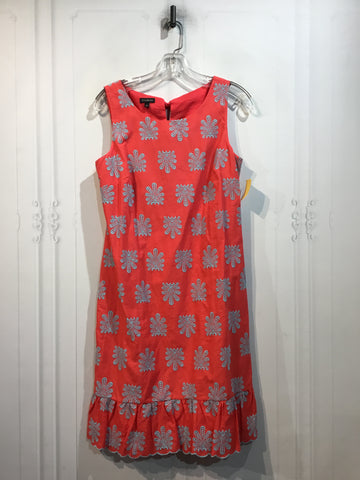 Talbots Size XS/0-2 Orangish Red & Aqua Dress