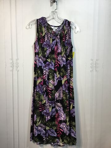 Croft & Barrow Size XSP/0-2P Black/Pink/Purple/Green Dress