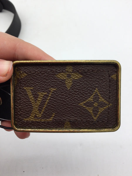 UPCYCLED Louis Vuitton & Leather Size Large Black Belt