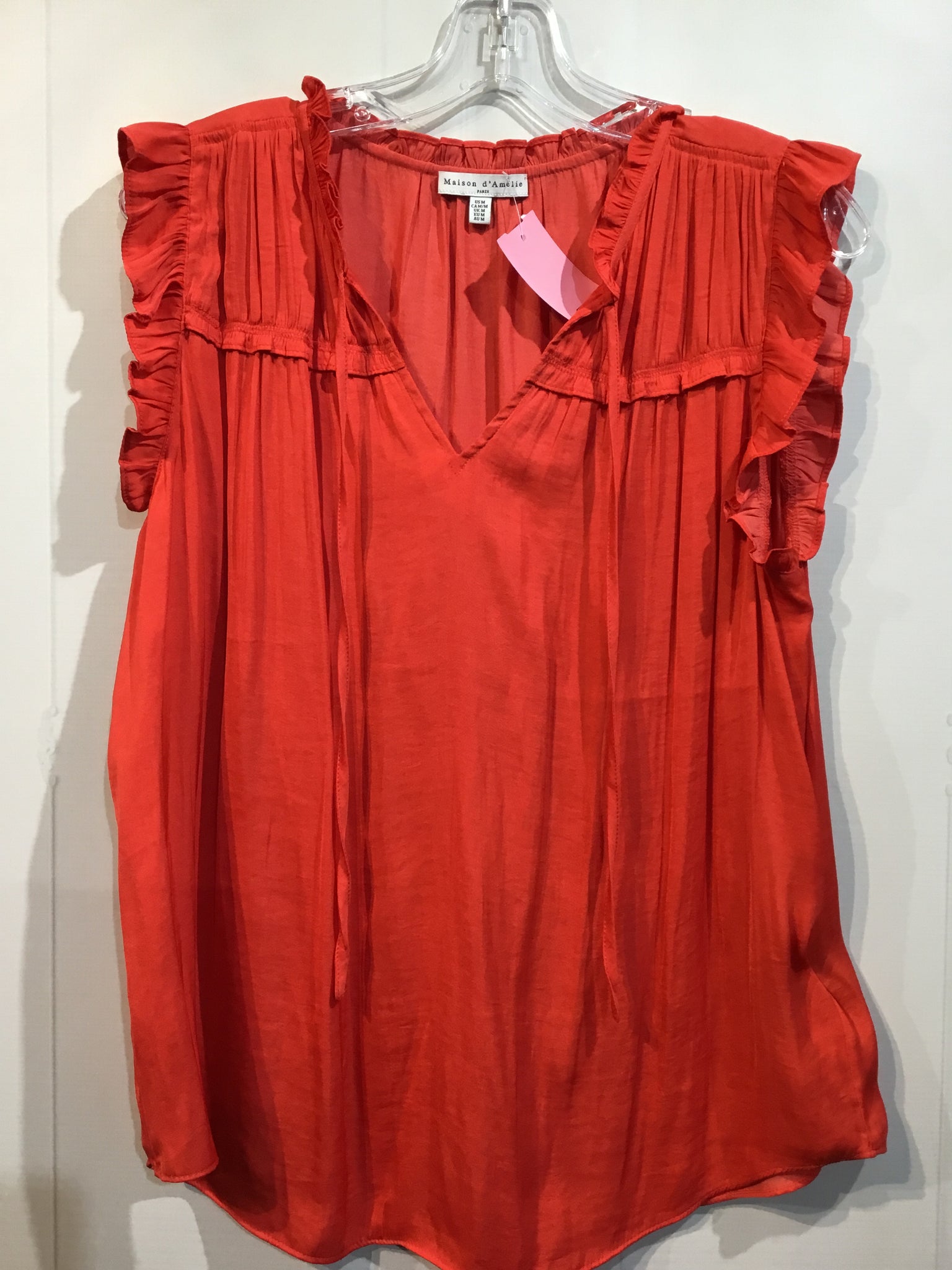Maison d' Amelie Size Medium Red Tops