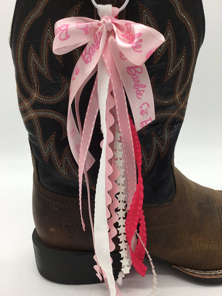 Pink Cowgirl Boot Bow - Barbie Ribbon